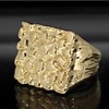 Nugget Design 14k Gold Plated Square Pinky Fashion Bling Hip