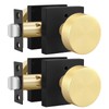 Goldenwarm 2 Pack Black Gold Interior Door Knobs, Privacy Door