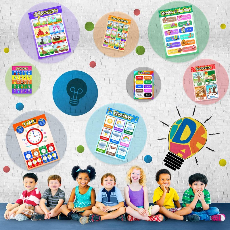 Blulu Educational Preschool Poster with Glue Point Dot for Nursery