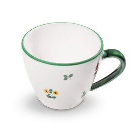 GMUNDNER KERAMIK Gourmet Coffee Cup Capacity 0.2 Litres Scattered Flower Crockery Handmade in Austria