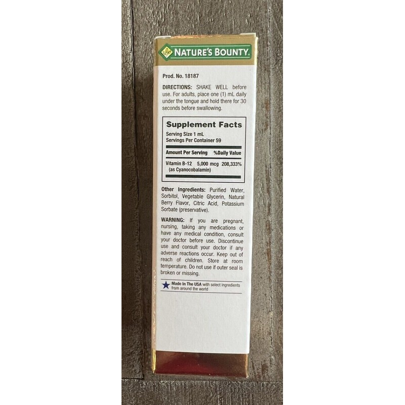 B-12 5000mcg Sublingual Liquid Energy Metabolism Support B12 Expiry Date