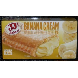 JJ's Bakery Banana Cream Pie Snack Pies, Individual Dessert, Fresh-Baked, Nut-Free, Kosher Parve, 4 Oz Each (Pack of 6)
