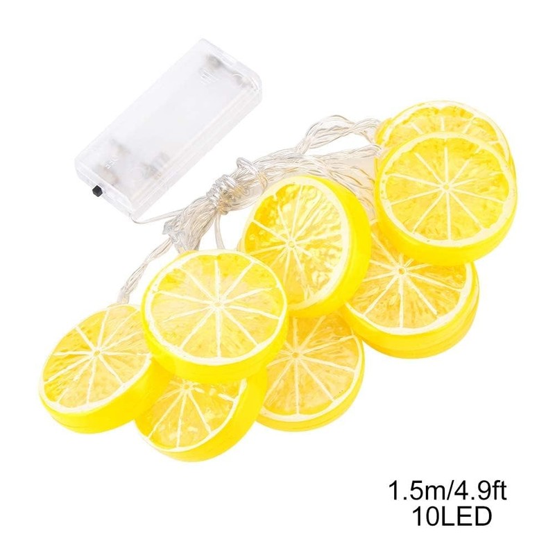 Fruit String Lights Battery Powered, Lemon Decor Fairy String Lights