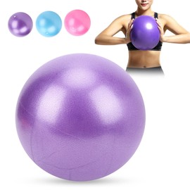 QANYEGN 25cm Heavy Duty Yoga Exercise Ball, 3 Colors Pilates Workout Equipment, PVC Material Pilates Ball for Home Gym Accessory(Purple)