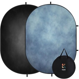Kate 5x6.5ft(1.5x2m) Collapsible Backdrop Blue Black Pop up Backgrounds Folding Photography Backdrops Photoshoot Prop