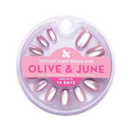 Olive & June Instant Mani Press-On Nails (Glue) Short, Round 42 Fake Nails, 21 Sizes Non-Toxic, Long-Lasting Recycled Materials Realistic Look Salon-Quality at Home World Lit Velvet