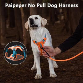 Paipeper No Pull Dog Harness,Adjustable Lightweight Small Medium Dog Vest Harness with Reflective Strip,Pet Harness with Easy Control Handle,Stops Pets from Pulling and Choking(Rose-XXS)