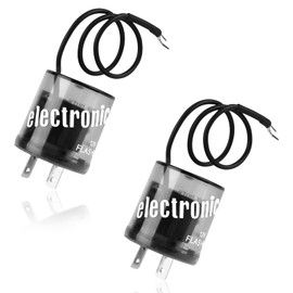 lasuroa 2 Pack 2 Pin LED Flasher Relay with Ground Wire, 12V Universal Car Blinker Relay for Fixing Hyper Flash & Turn Signal Flickering, Compatible with Cars Trucks SUVs