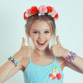 ZZLWAN Preppy Bracelets For Girls Stuff: Stackable Aesthetic Beaded Surfer Bracelets For Teen Girls Gifts Ideas