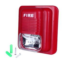 DIANQI Sound and Light fire Alarm, Alert Safety System Sensor 12V/24V DC Security Horn Fire Warning Strobe Siren