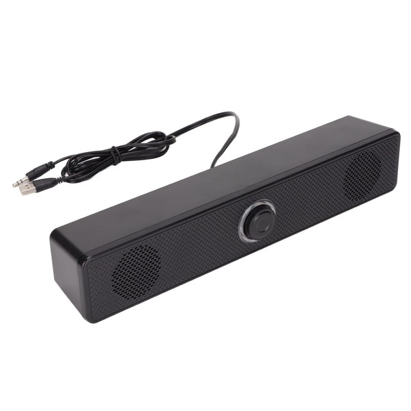Computer Speaker, 2x3W Double Horns USB Wired Computer Soundbar Bass