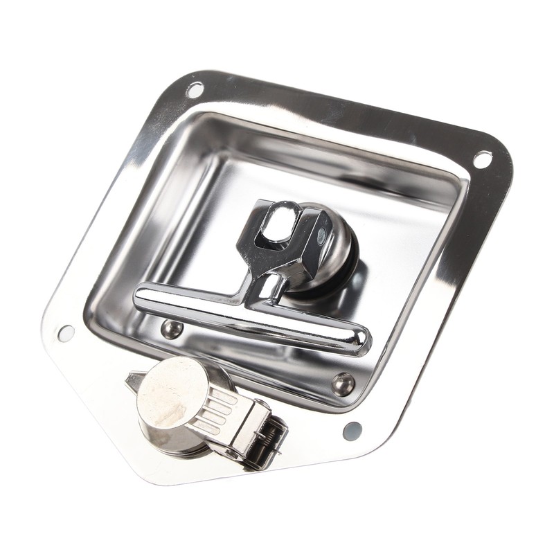 Polished Stainless Steel Toolbox Lock T Handle Latch Foldable Trailer