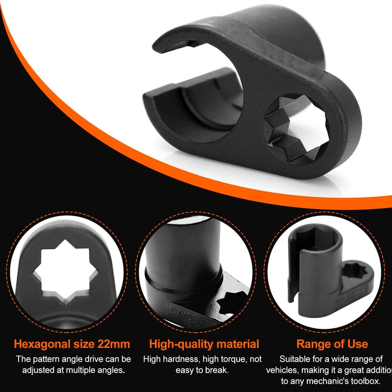 TKSE Oxygen Sensor Removal Tool, Universal 22 mm 1/2 Inch