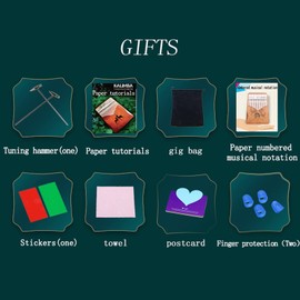 Kalimba Thumb Piano 21Keys Kit Professional Tuned Calimba Portable 17Keys Finger Piano Kit Birthday Festival Gifts For Kids Adults Music Lovers Beginner (Hand Heart Retro Color, 17 Keys)