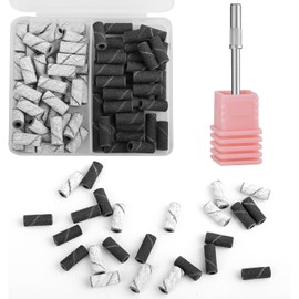 Vnjaoi 120 Pieces 3 mm Small Sanding Belts with Mandrel Bit for Nail Drill, 150# 240# Grit Upgrade Design Mini Nail Sanding Belts for Acrylic Nails Gel Remove Shaping, Manicure Nail Salon Use