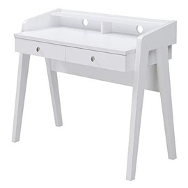 Convenience Concepts Newport Deluxe 2 Drawer Desk, White