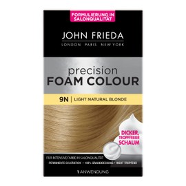 John Frieda Permanent Foam Colouration - Pack of 2 - Precision Foam Colour - Colour: 9N Light Natural Blonde - Light Blonde - Perfect, Even Coverage - For 1 Application Each