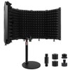 Rigych Microphone Isolation Shield with Mic Stand, Sound Proof Mic