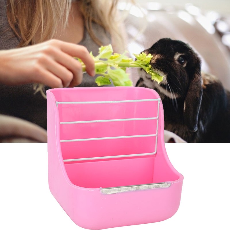 2 in 1 Pet Bowl Rack Hay Cat Small Animals