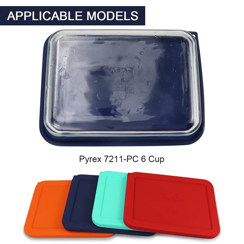 Sophico 6 Cup Rectangle Silicone Storage Cover Lids Replacement for