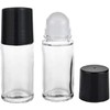 YuanHolumid 2Pcs Black 30ml Clear Empty Glass Essential Oil Roller