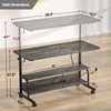 Height Adjustable Standing Desk with Power Outlets, 39" Manual Stand