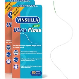 Super Floss for Braces,Pre-Cut Strands with Threader & Spongy Floss | Expanding Spongy Floss for Bridges, Implants & Retainers, Floss for Tight Teeth, PFAS & PTFE-Free,160 Count（Pack of 2）