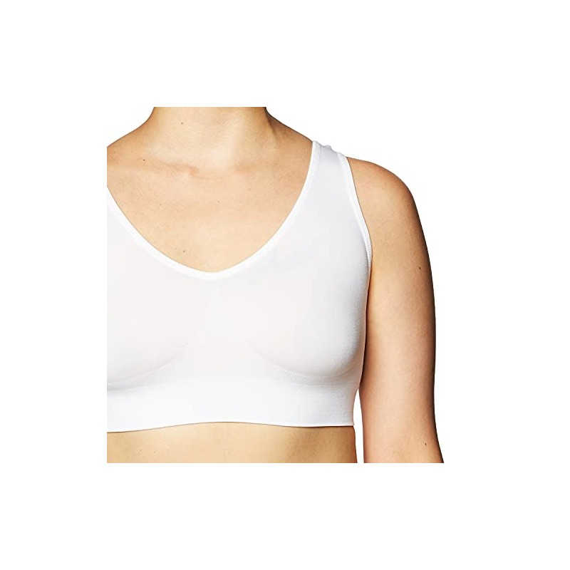 Ahh By Rhonda Shear Women's Seamless Leisure Bra, White, 3X