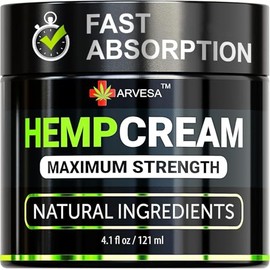 Hemp Cream - Maximum Strength Lotion - Gel with Arnica, Glucosamine, MSM, Menthol, Aloe Vera, Hemp Oil, Turmeric - Fast Absorption, Long-Lasting, Non-Greasy, Pleasant Scent, Lightweight - 4.1 OZ