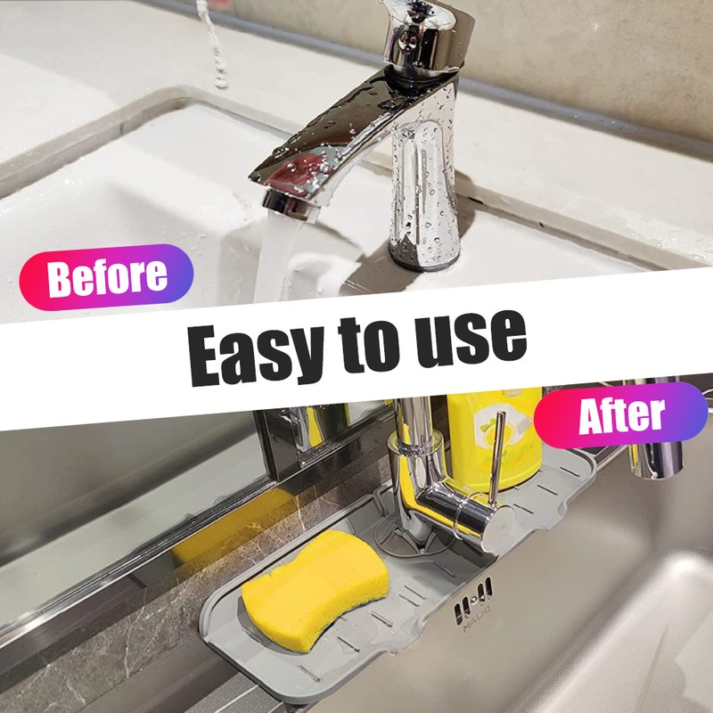 Kitchen Faucet Sink Splash Guard Silicone Faucet Water Catcher Mat