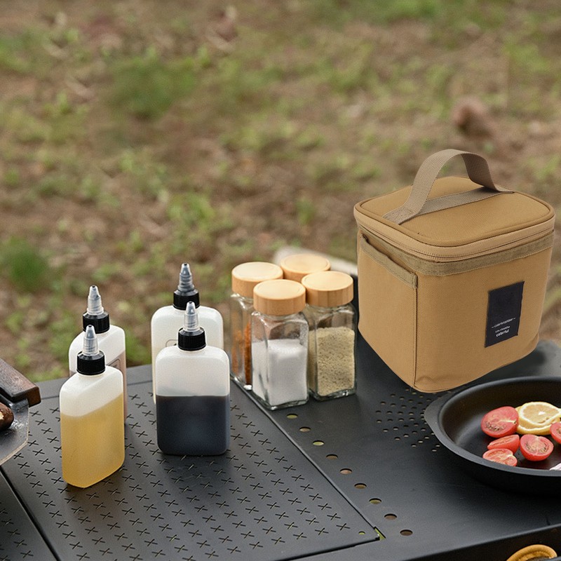 Spice Bottle Carry Bag Removable Inner Divider Oxford Cloth Portable