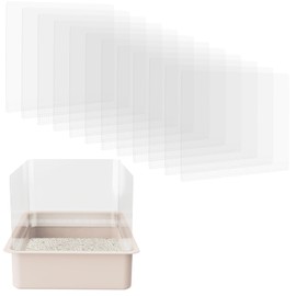 QNBCAA 12Pcs Cat Litter Box Pee Shields - Litter Box Splash Guard - Open Top Litter Box Privacy Screen - Transparent - Easy Clean - Litter Box Not Included