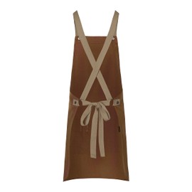 Karlowsky Bib Apron Urban Look with Cross Straps and Pocket 70 x 85 cm Unisex 65% Polyester 35% Cotton Cinnamon