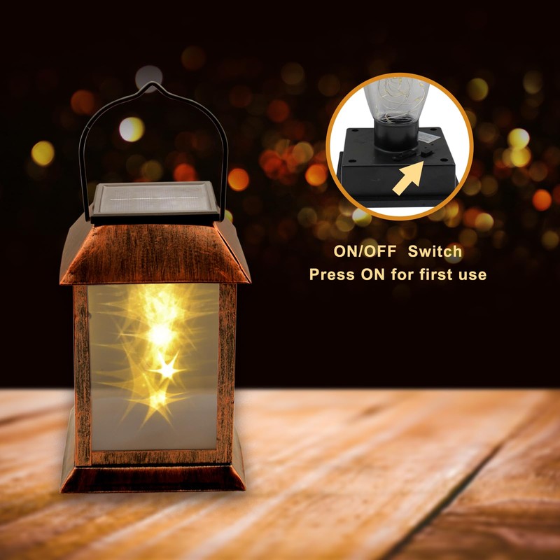Aosethefrt Solar Lights for Outdoor Use, IP65 Waterproof Metal Hanging