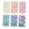 FRCOLOR 3pcs Flexible Natural Shell Paper Nail Art Stickers for