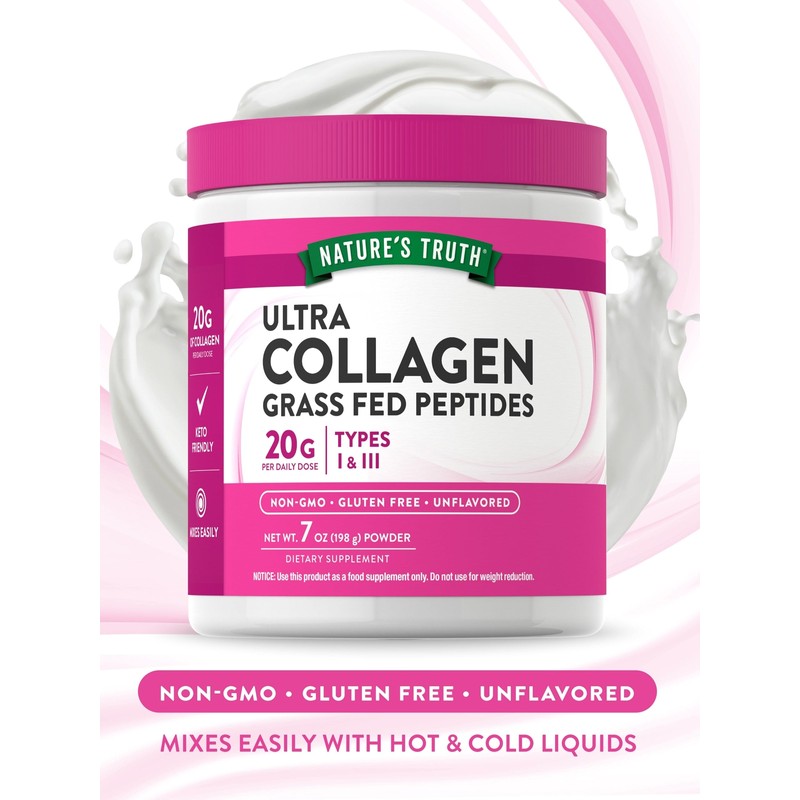 Nature's Truth Ultra Collagen Peptides 60 Servings Unflavored Powder 20g