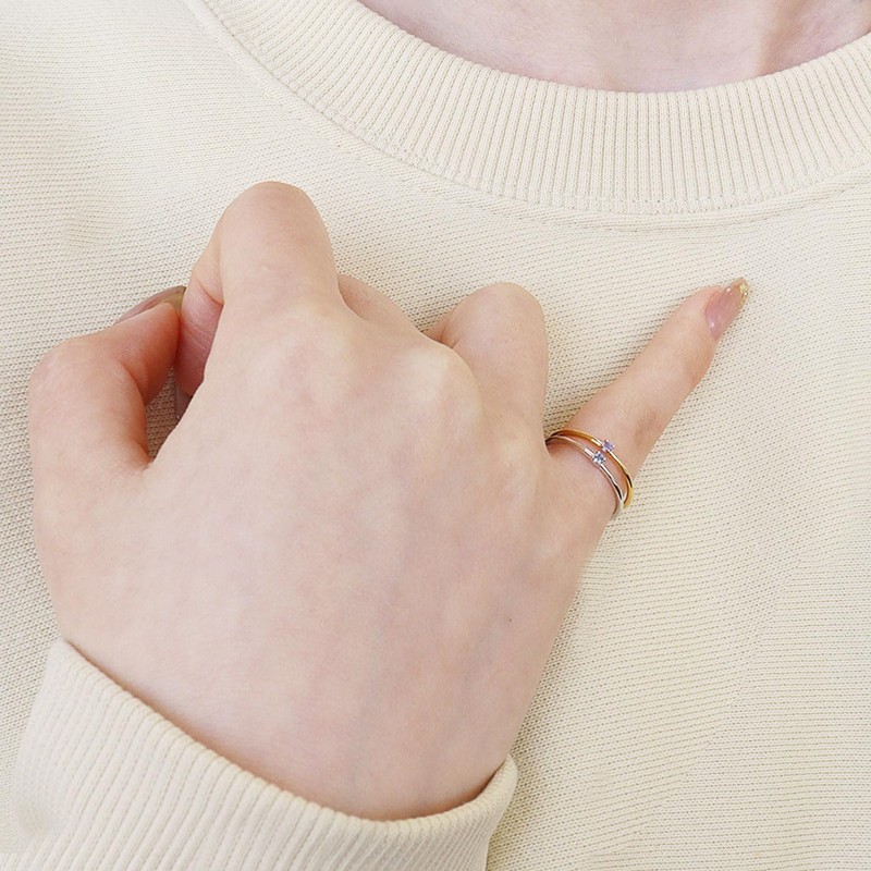 [Lara Christie] Women's Pinky Ring, Sterling Silver 925, Silver, Birthstone,
