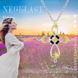 ZIPPICE cross necklace 925 Sterling Silver Pendant necklace Jewellery Gift for Women Ladies Girls