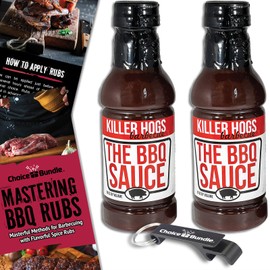 Killer Hogs The BBQ Sauce Memphis Style 2 pk (32 oz) Great to Dip Toss Glaze & More + Barbecue Masters & Bottle Opener (4 Items)!
