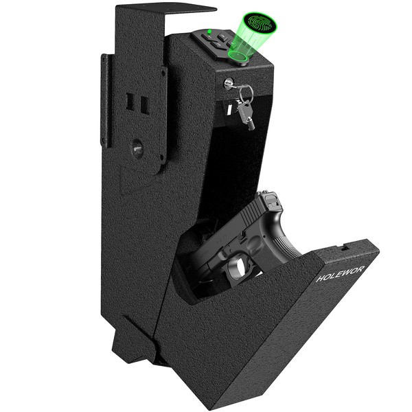 HOLEWOR Gun Safe, Biometric Gun Safe for Handgun Drop Down