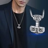 FaithHeart Norse Jewellery Men's Thors Hammer Pendant Silver Plated Mjolnir