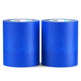 360Tronics Ultra Wide Blue Painters Tape 6in x 60yd, Residue-Free Multi Surface Wall Painting Masking Tape for Home Improvement, 3D Printing Projects, Protects Surfaces and Removes Easily, 2 Rolls