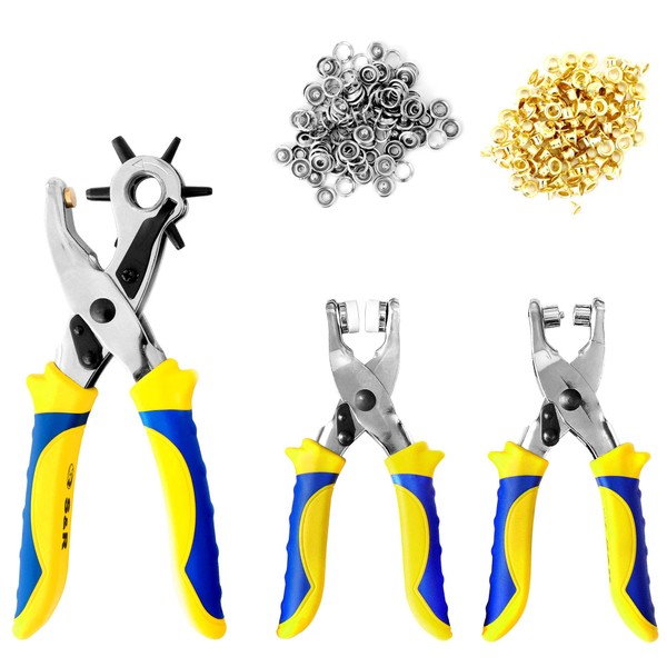 S&R Hole Punch Pliers Set: Revolving Punch Plier + Eyelet