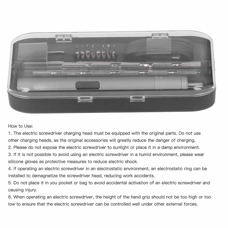 Electric Screwdriver Cordless Rechargeable 395RPM with 24Pcs Bits for Repair