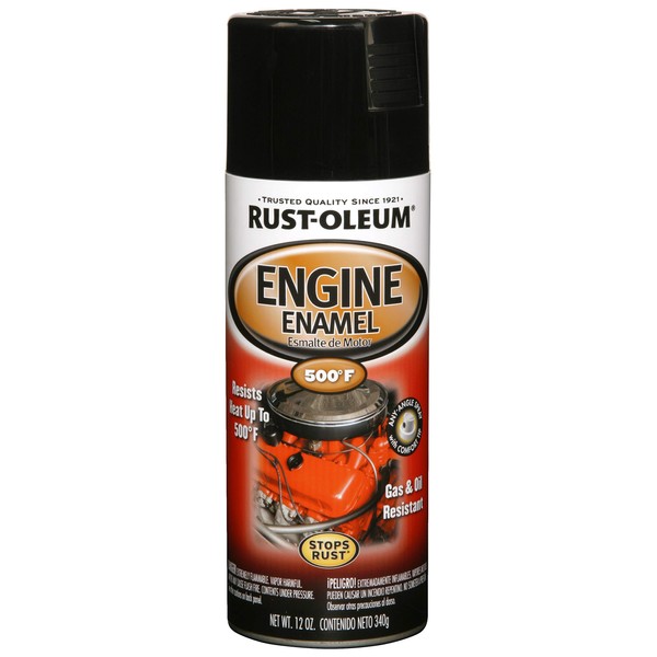Rust-Oleum 248932, Gloss Black, 12 oz, Automotive Engine Enamel Spray Paint, 12 Ounce (Pack of 1)