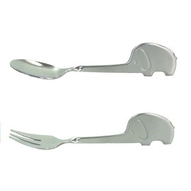 Nagao Takakuwa Metal Elephant Spoon/Fork, Set of 2