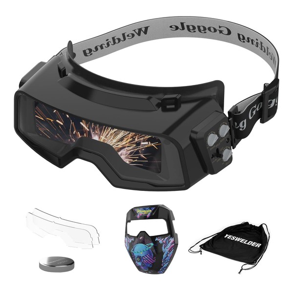 YESWELDER True Color Auto Darkening Welding Goggles, Wide Shade Range