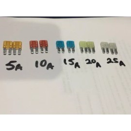 ambay Micro II Fuse Assortment 10 Pieces Micro2 5A 10A 15A 20A 25A ATR
