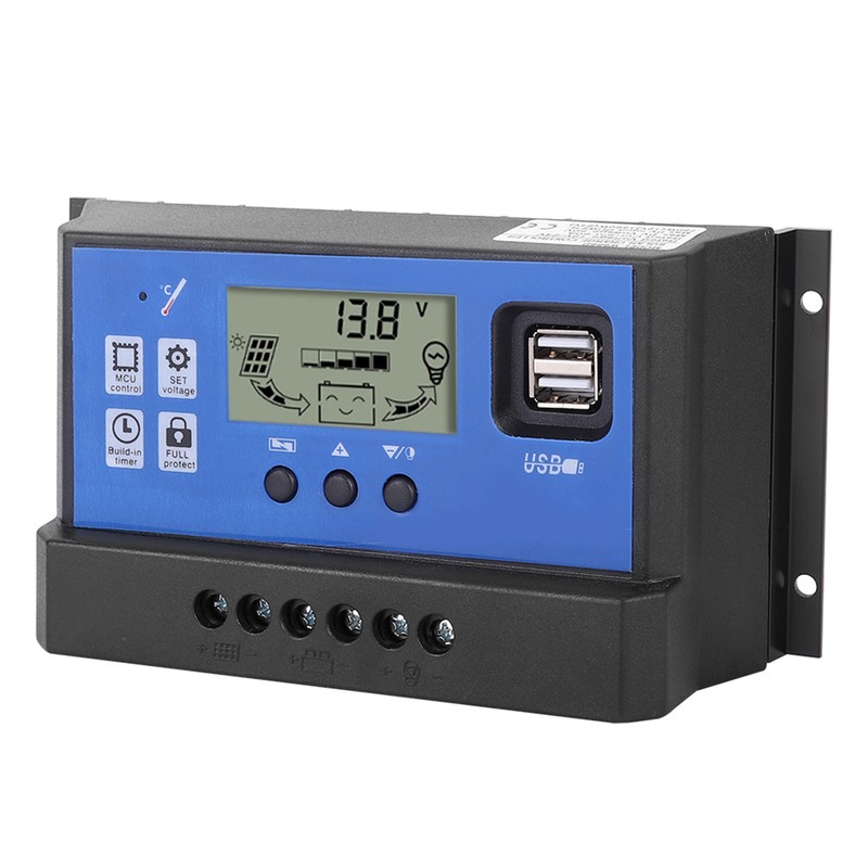 60A 12/24V LCD Display Street Lamp Intelligent Solar PWM Dual