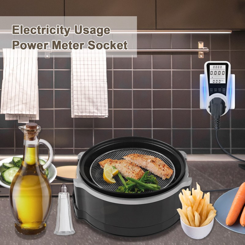 LCD Display Electricity Usage Power Meter Socket Energy Watt Voltage